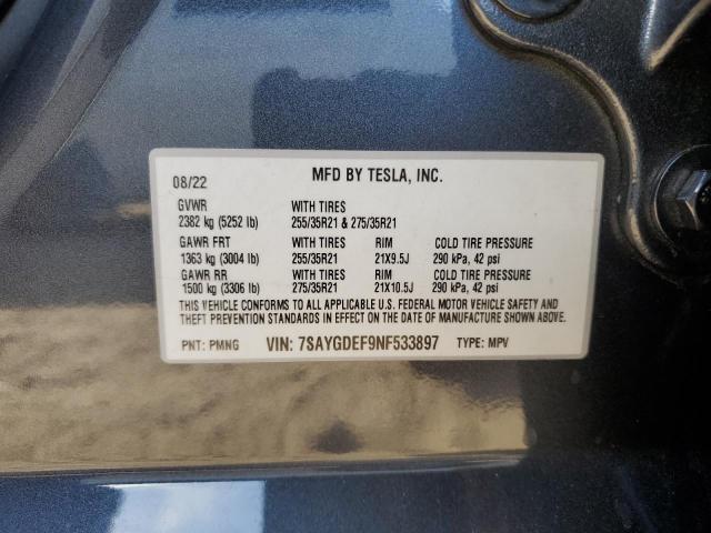 7SAYGDEF9NF533897 Tesla Model Y
