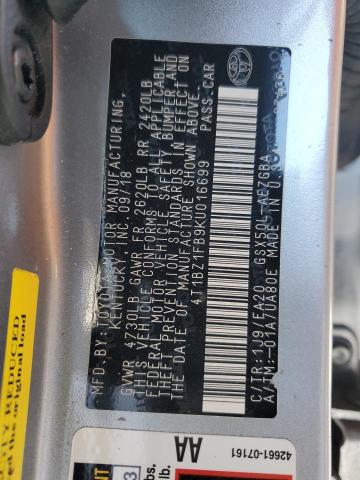 4T1BZ1FB9KU016699 Toyota AVALON XLE