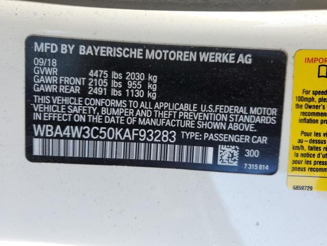WBA4W3C50KAF93283 BMW 430I