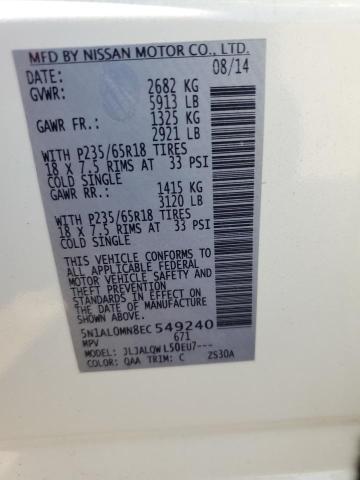 5N1AL0MN8EC549240 Infiniti QX60