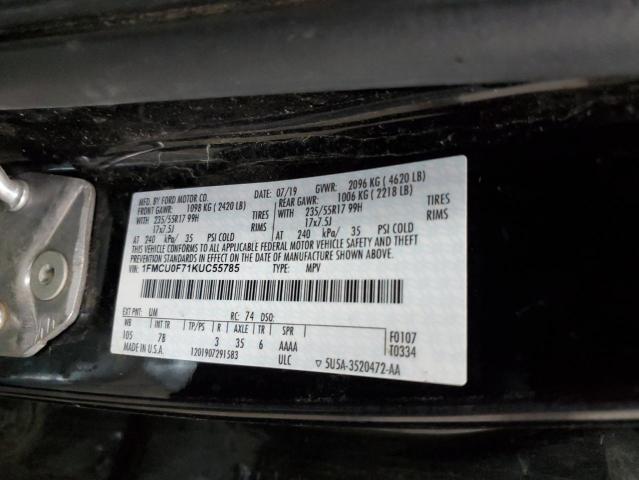 1FMCU0F71KUC55785 Ford ESCAPE S