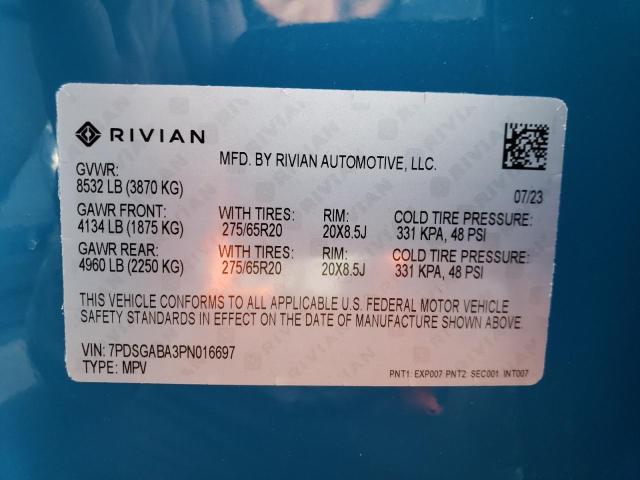 7PDSGABA3PN016697 Rivian R1s Adventure