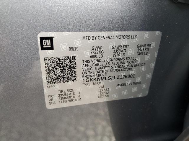 1GKKNMLS2LZ126301 GMC ACADIA SLT