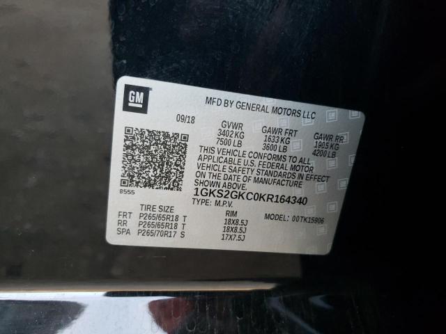 1GKS2GKC0KR164340 GMC Yukon Xl K1500 Slt