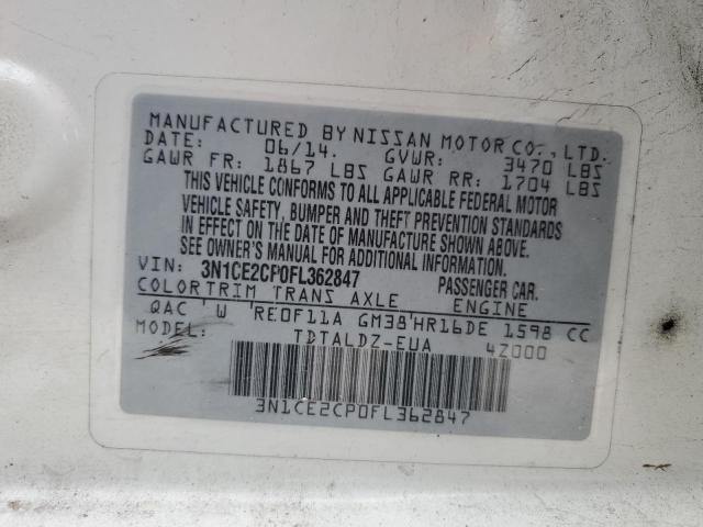 3N1CE2CP0FL362847 Nissan Versa Note S