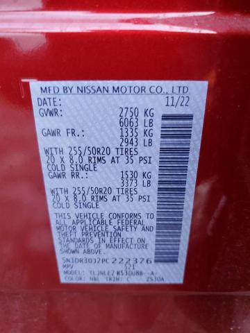 Auction sale of the 2023 Nissan Pathfinder Platinum , vin: 5N1DR3DJ2PC222376, lot number: 138773894