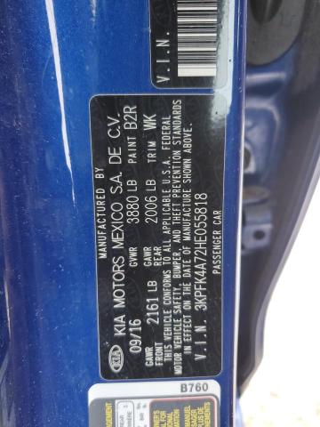 3KPFK4A72HE055818 KIA FORTE LX