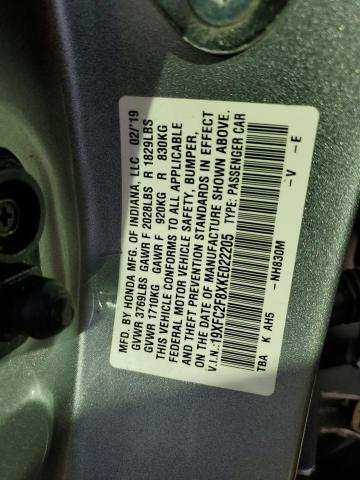 19XFC2F8XKE022205 Honda Civic Sport
