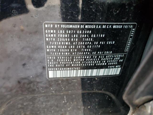 3VV2B7AX0KM037431 Volkswagen TIGUAN SE