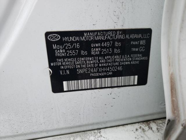 5NPE24AFXHH450246 Hyundai SONATA SE