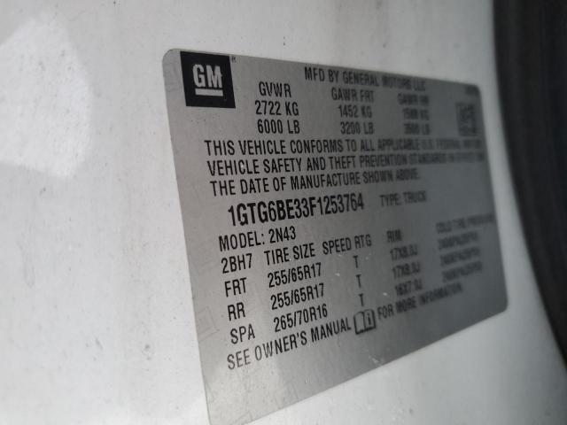 1GTG6BE33F1253764 GMC CANYON SLE