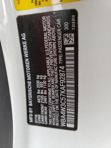 WBA4W3C57KAF92874 BMW 430I