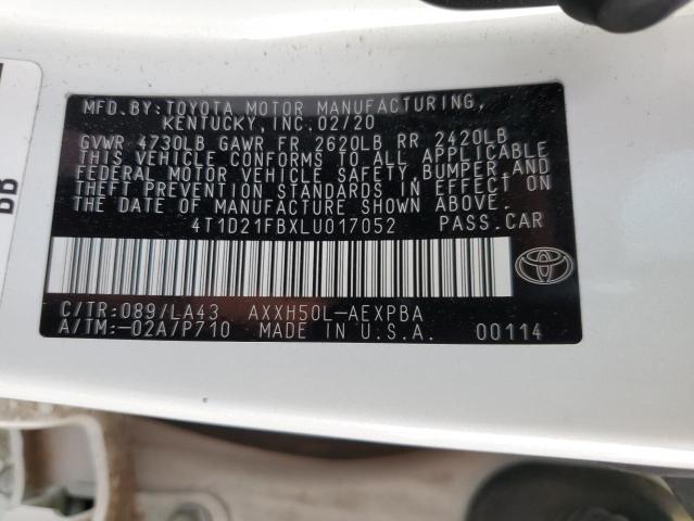 4T1D21FBXLU017052 Toyota AVALON LIMITED