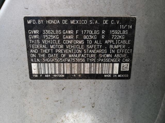 3HGGK5G5XFM753856 Honda FIT LX