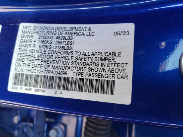1HGCY2F77PA034898 Honda Accord Hybrid Sport-l