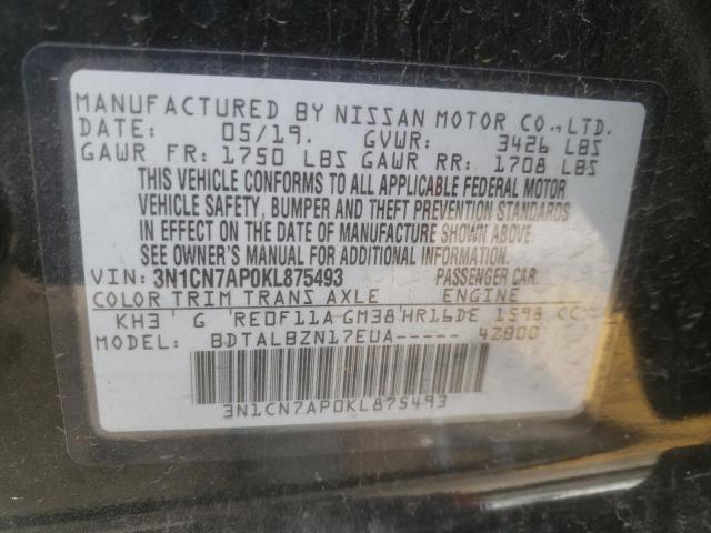 3N1CN7AP0KL875493 Nissan VERSA S