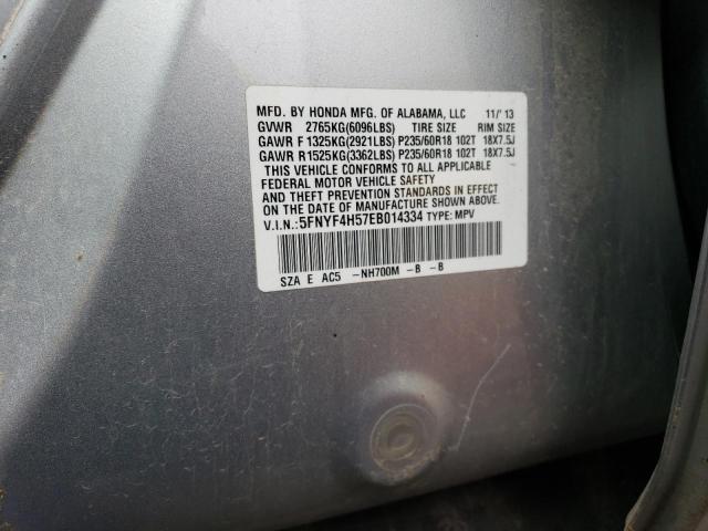 5FNYF4H57EB014334 Honda PILOT EXL