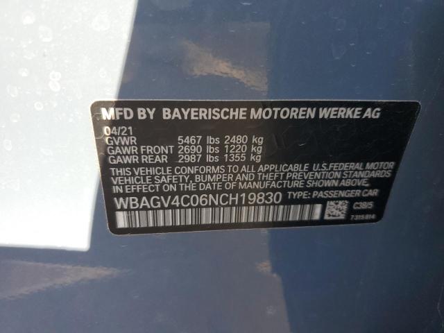WBAGV4C06NCH19830 BMW 840XI