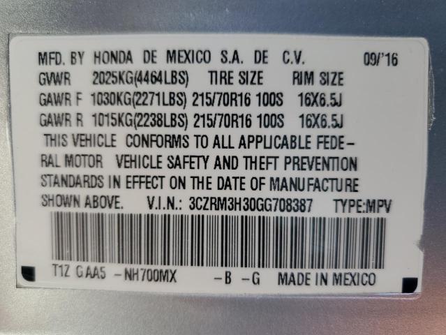 3CZRM3H30GG708387 Honda CR-V LX