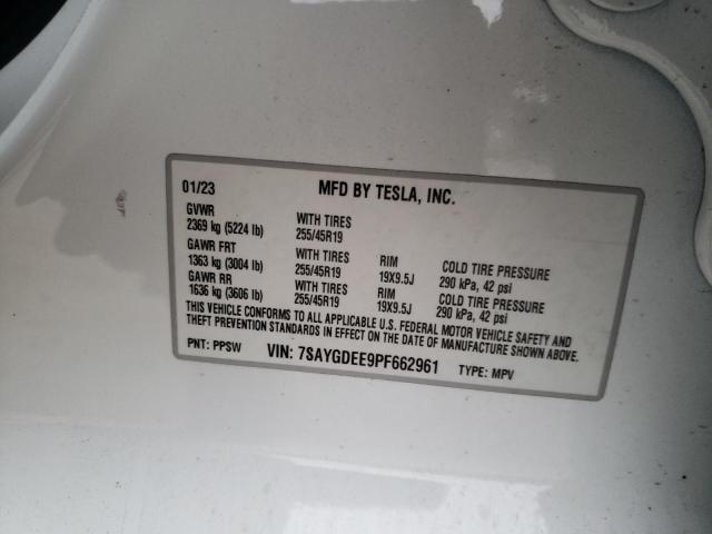 7SAYGDEE9PF662961 Tesla Model Y