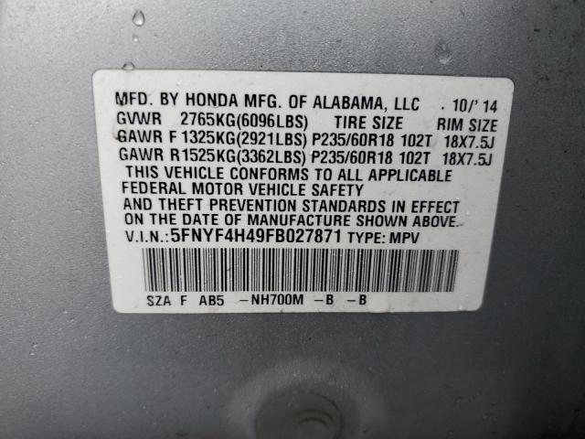 5FNYF4H49FB027871 Honda Pilot Ex