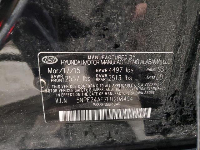 5NPE24AF7FH208494 Hyundai SONATA SE