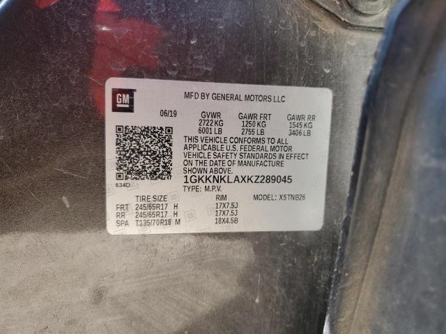 1GKKNKLAXKZ289045 GMC ACADIA SLE