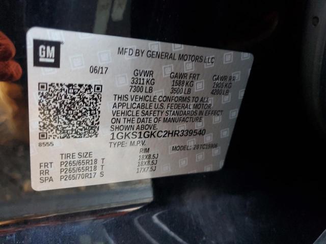 1GKS1GKC2HR339540 GMC Yukon Xl C1500 Slt
