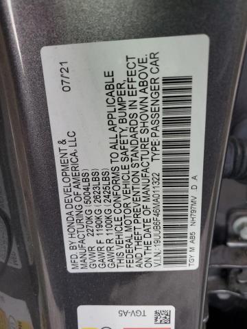19UUB6F46MA011322 Acura Tlx Technology
