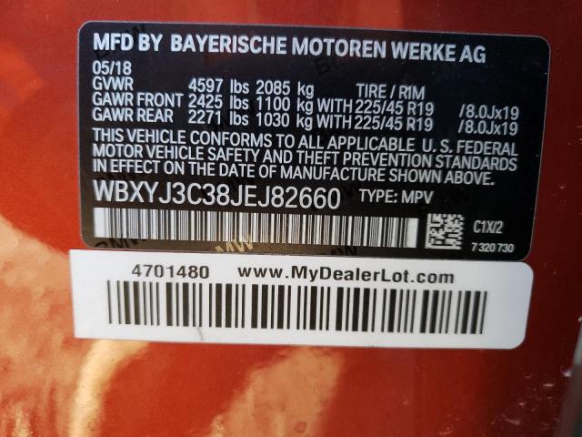 WBXYJ3C38JEJ82660 BMW X2 Sdrive28i