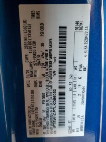 1FTEW1CP7LKD56053 Ford F150 Supercrew