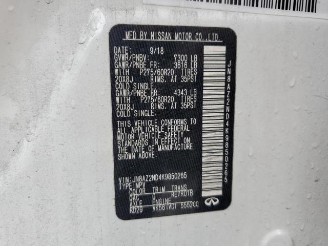 JN8AZ2ND4K9850265 Infiniti QX80 LUXE