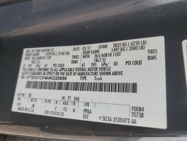 1FTEW1CP4HKD25656 Ford F150 Supercrew