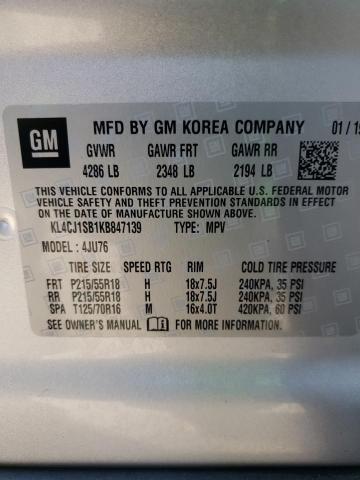 KL4CJ1SB1KB847139 Buick Encore Sport Touring