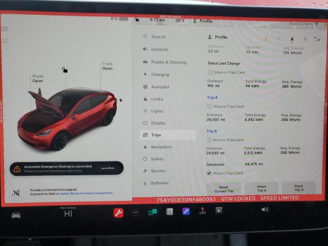 7SAYGDEE0NF480093 Tesla Model Y