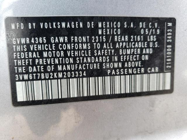 3VW6T7BU2KM203334 Volkswagen JETTA GLI