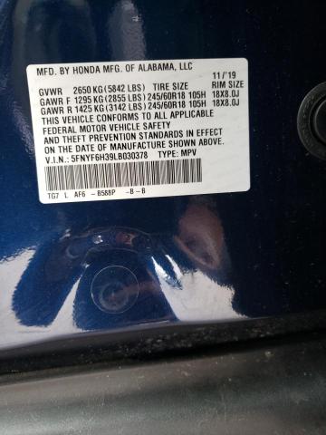 5FNYF6H39LB030378 Honda Pilot Ex