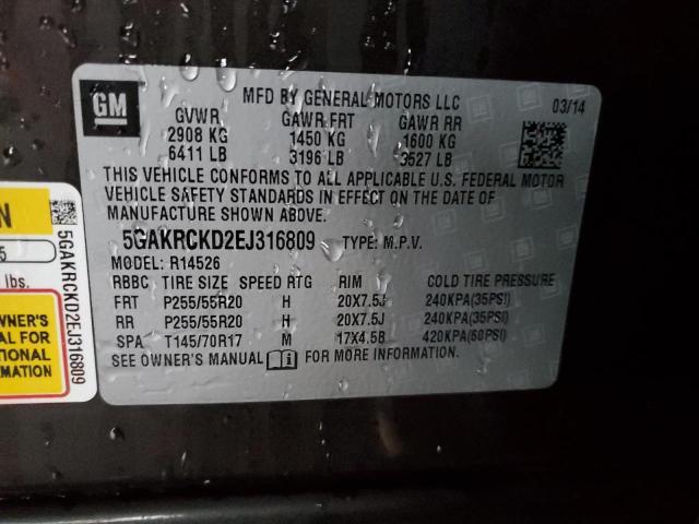 5GAKRCKD2EJ316809 Buick Enclave