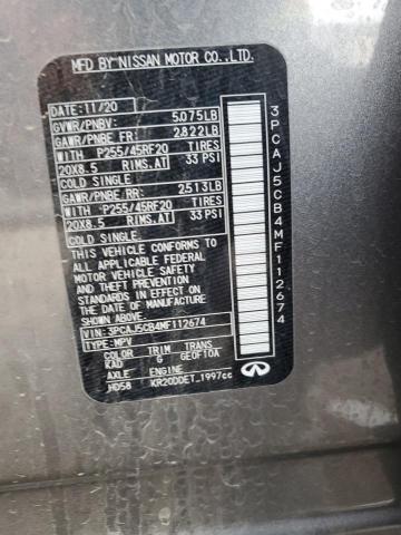 3PCAJ5CB4MF112674 Infiniti Qx50 Essential