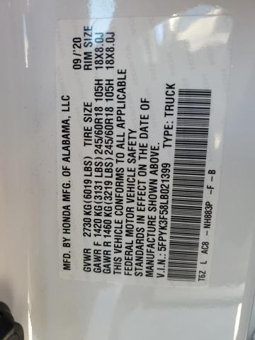 5FPYK3F58LB021399 Honda Ridgeline Rtl