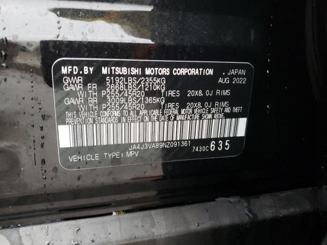 JA4J3VA89NZ091361 Mitsubishi Outlander Sel