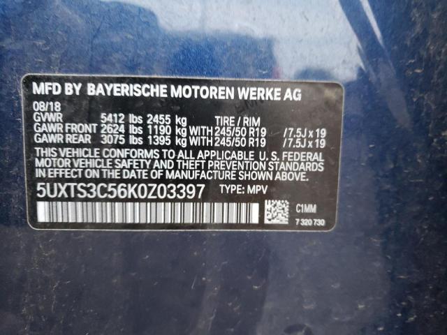5UXTS3C56K0Z03397 BMW X3 Xdrivem40i