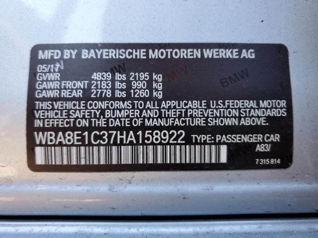 WBA8E1C37HA158922 BMW 330e