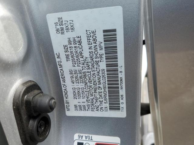 5J6RM3H90GL026309 Honda Cr-v Touring