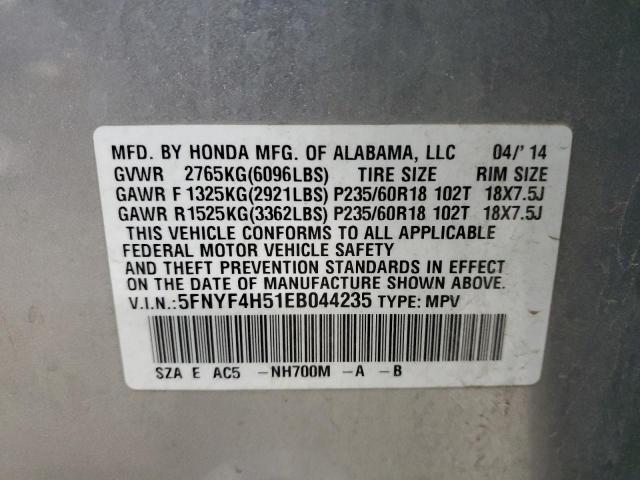 5FNYF4H51EB044235 Honda PILOT EXL