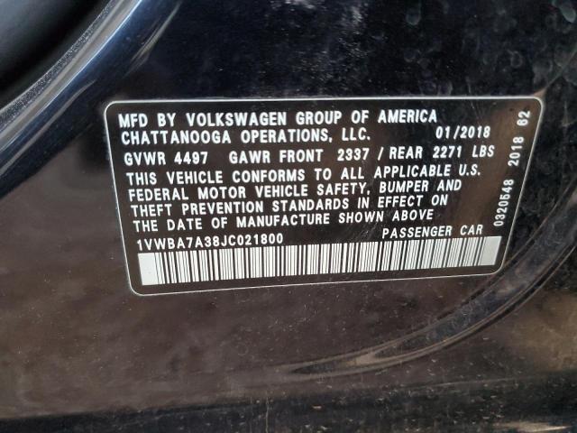 1VWBA7A38JC021800 Volkswagen PASSAT SE