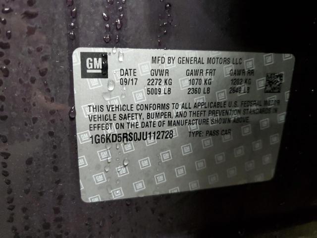 1G6KD5RS0JU112728 Cadillac CT6 LUXURY