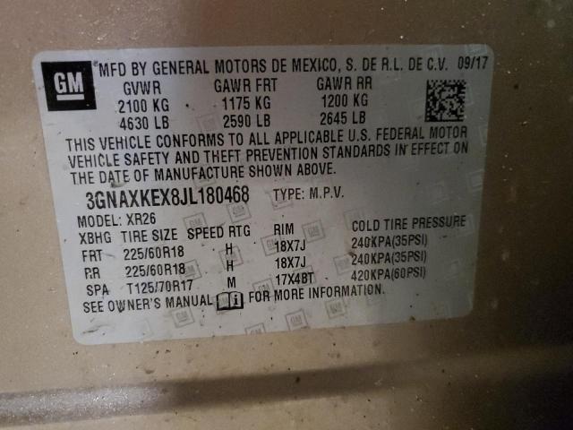 3GNAXKEX8JL180468 Chevrolet EQUINOX LT