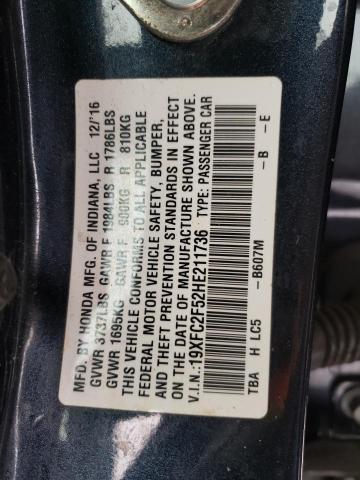 19XFC2F52HE211736 Honda Civic Lx