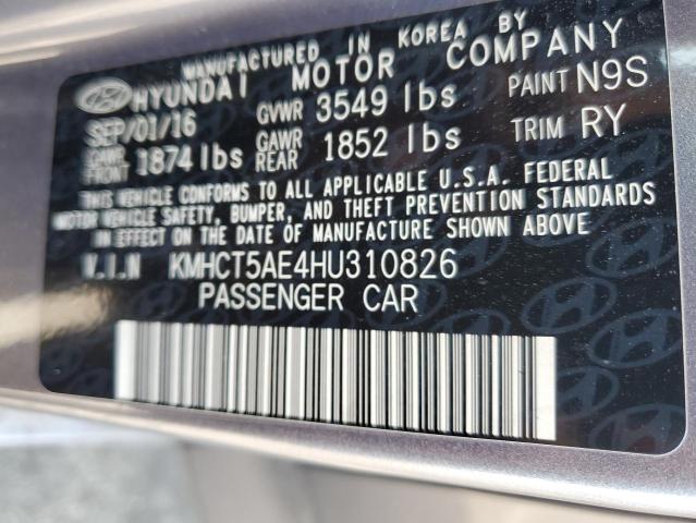 KMHCT5AE4HU310826 Hyundai ACCENT SE